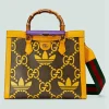 Gucci Adidas X Diana Medium Tote Bag - Brunt Og Gult Skinn
