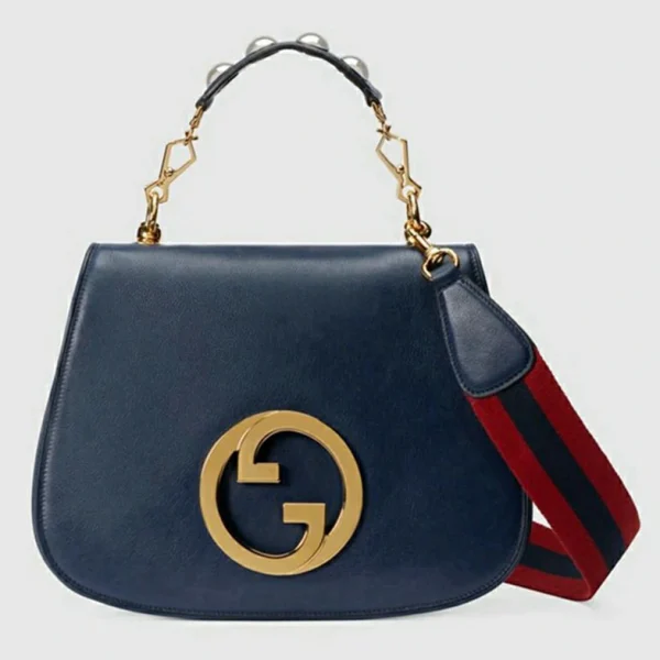 Gucci Blondie Small Top Handle Bag - Blått Skinn
