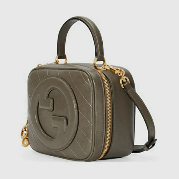Gucci Blondie Top Handle Bag - Brunt Skinn