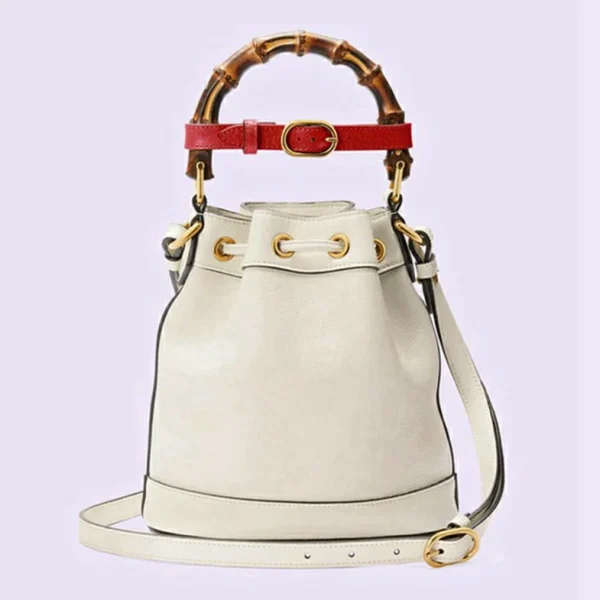 Gucci Diana Mini Bucket Bag - Hvitt Skinn