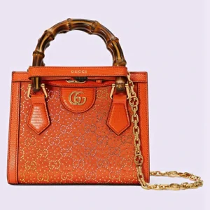 Gucci Diana Mini GG Crystal Tote Bag - Oransje