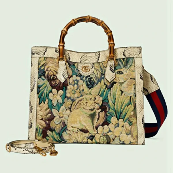 Gucci Diana Python Medium Tote Bag - Grønn Og Flerfarget Billedvev