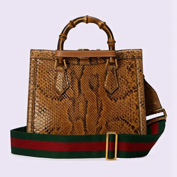 Gucci Diana Small Python Bag - Brun