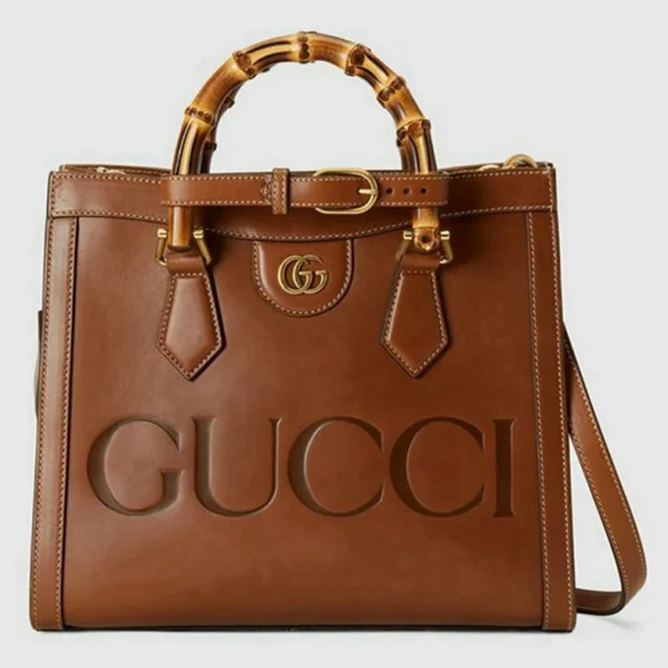Gucci Diana Small Tote Bag - Brunt Skinn