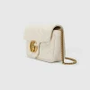 Gucci GG Marmont Leather Super Mini Bag - Hvit Chevron Leather