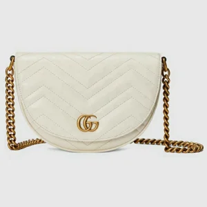 Gucci GG Marmont Matelassé Chain Mini Bag - Hvitt Skinn