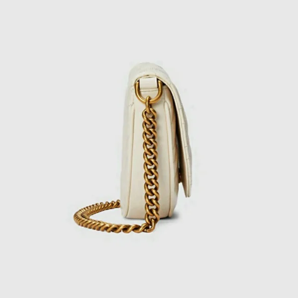 Gucci GG Marmont Matelassé Chain Mini Bag - Hvitt Skinn