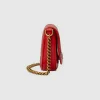 Gucci GG Marmont Matelassé Chain Mini Bag - Rødt Skinn