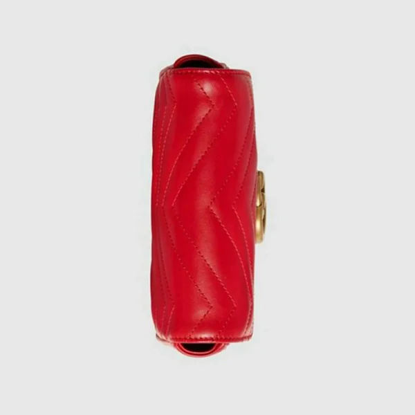 Gucci GG Marmont Matelassé Super Mini Bag - Rødt Skinn