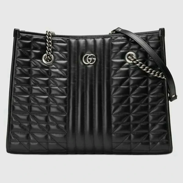 Gucci GG Marmont Medium Tote Bag - Svart Skinn
