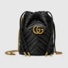 Gucci GG Marmont Mini Bucket Bag - Svart Skinn