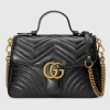 Gucci GG Marmont Small Top Handle Bag - Svart Skinn
