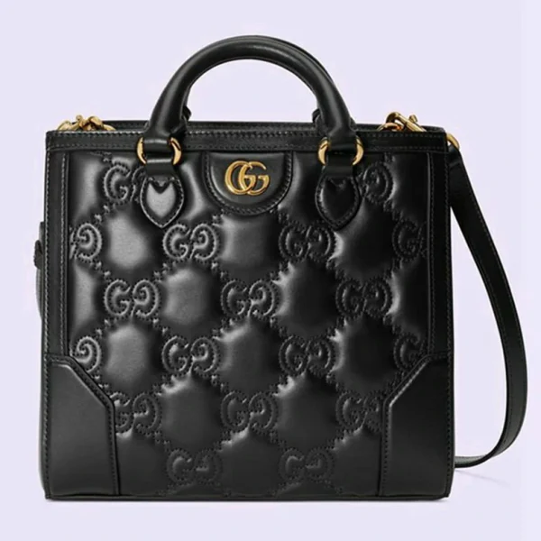 Gucci GG Matelassé Mini Top Handle Bag - Svart Skinn
