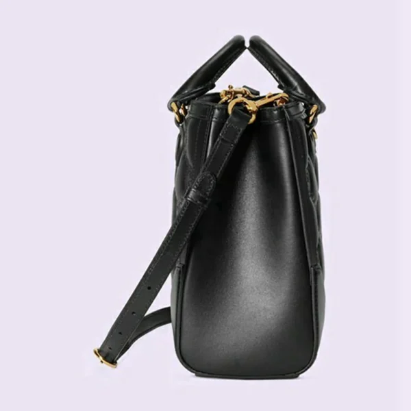 Gucci GG Matelassé Mini Top Handle Bag - Svart Skinn