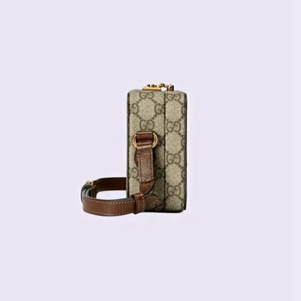 Gucci GG Miniveske Med Sammenlåsende G - Beige Og Ebony Supreme