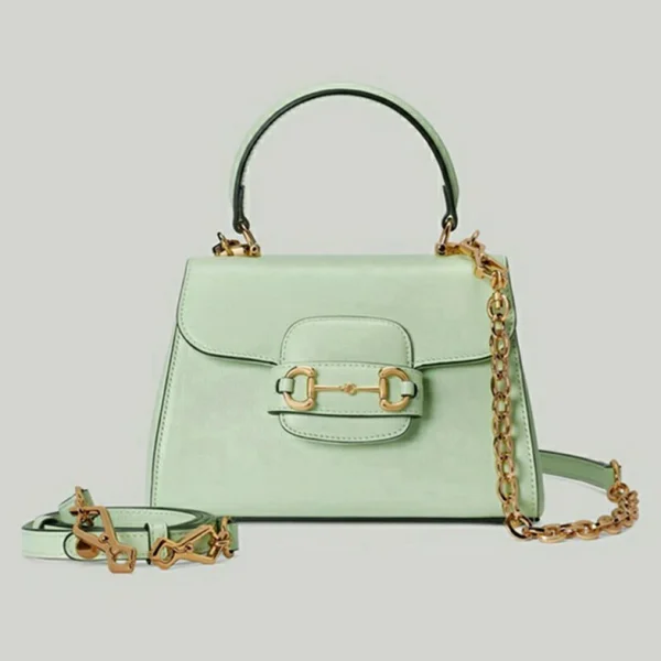 Gucci Horsebit 1955 Mini Top Handle Bag - Lysegrønt Skinn