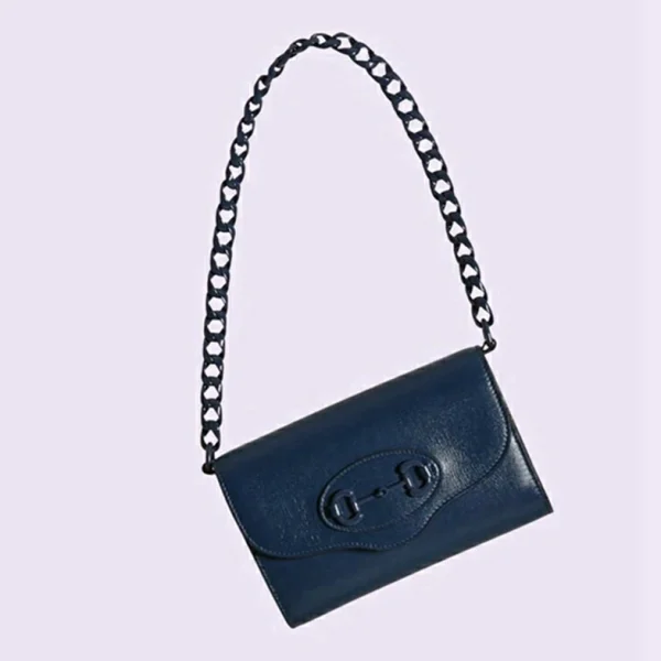 Gucci Horsebit 1955 Mini Bag - Blått Skinn