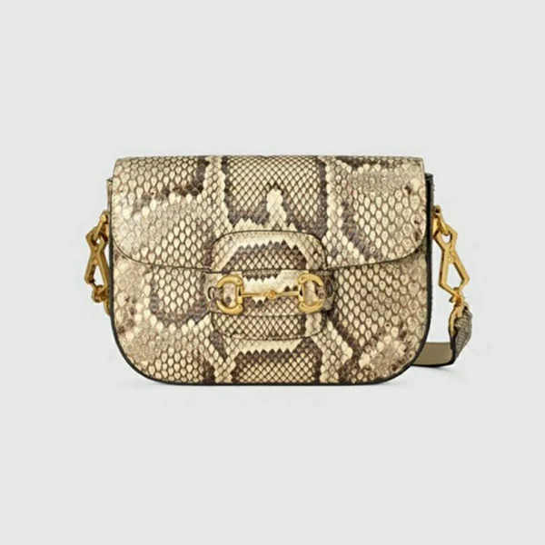 Gucci Horsebit 1955 Python Mini Bag - Naturlig