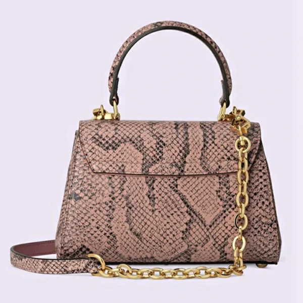 Gucci Horsebit 1955 Python Top Handle Bag - Rosa