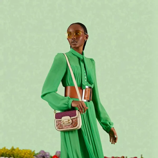 Gucci Horsebit 1955 Struts Mini Bag - Rød Og Flerfarget Tweed