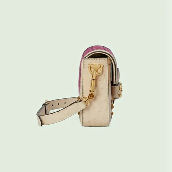 Gucci Horsebit 1955 Struts Mini Bag - Rød Og Flerfarget Tweed
