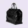 Gucci Large Tote Bag With Tonal Double G - Black Leather