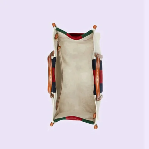 Gucci Medium Interlocking G Tote Bag - White Cotton Canvas