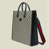 Gucci Medium Tote Bag Med G - Beige Og Blå GG Supreme