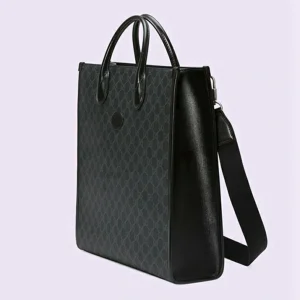Gucci Medium Tote Bag With Interlocking G - Black Supreme