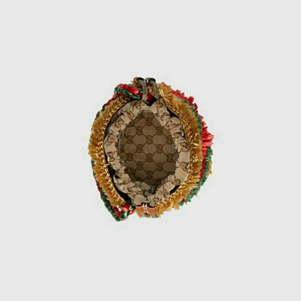 Gucci Mini Interlocking G Top Handle Bag - Naturlig Raffia Effekt