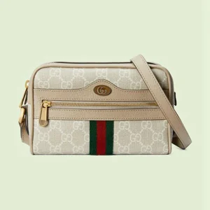 Gucci Ophidia GG Mini Bag - Beige Og Hvit GG Supreme