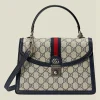 Gucci Ophidia GG Small Top Handle Bag - Beige And Blue Supreme