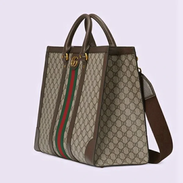 Gucci Ophidia Large Tote Bag - Beige And Ebony Supreme