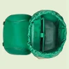 Gucci Python Trim Ryggsekk Med Dobbel G - Beige Og Smaragdgrønn
